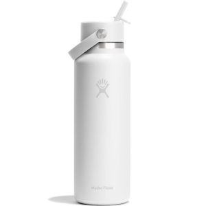 Hydro Flask 40 oz. Wide Mouth Bottle w/ Flex Straw Cap - White